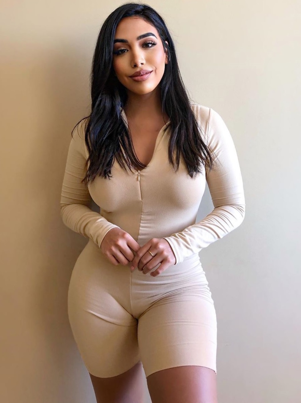 Sports Fitness Long Sleeve Zipper Rompers