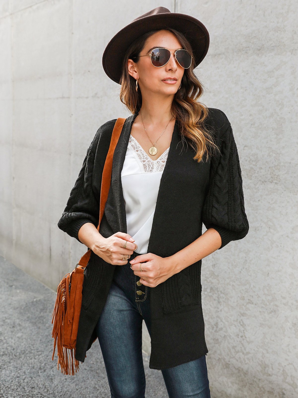 Shawl Collar Long Sleeve Holiday Outerwear