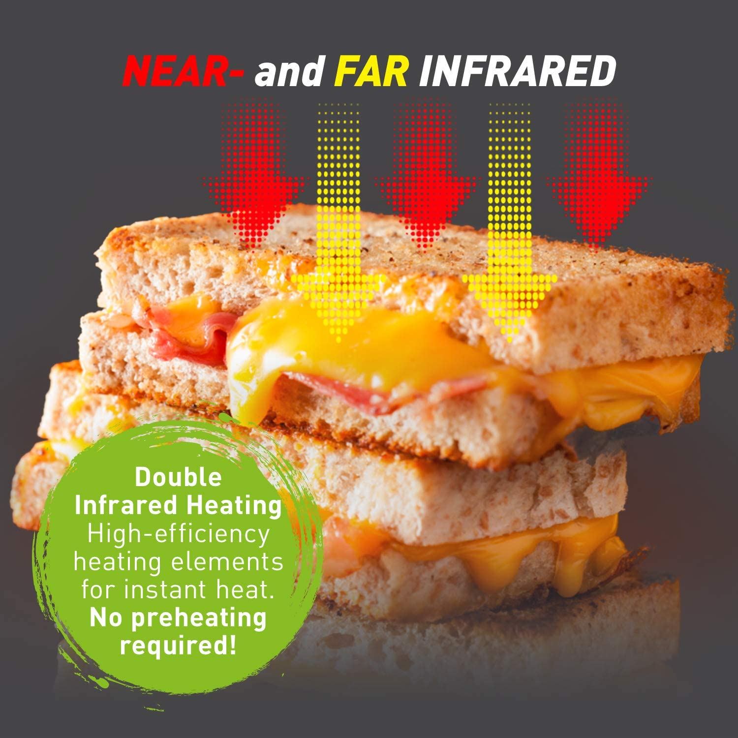 Panasonic FlashXpress Compact Toaster Oven with Double Infrared Heating, Silver