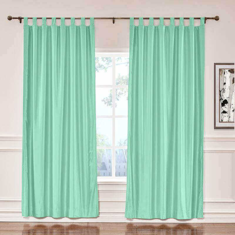 CUSTOM Lao Hang Zhou Aqua Mist Polyester Cotton Thermal Insulated Curtain