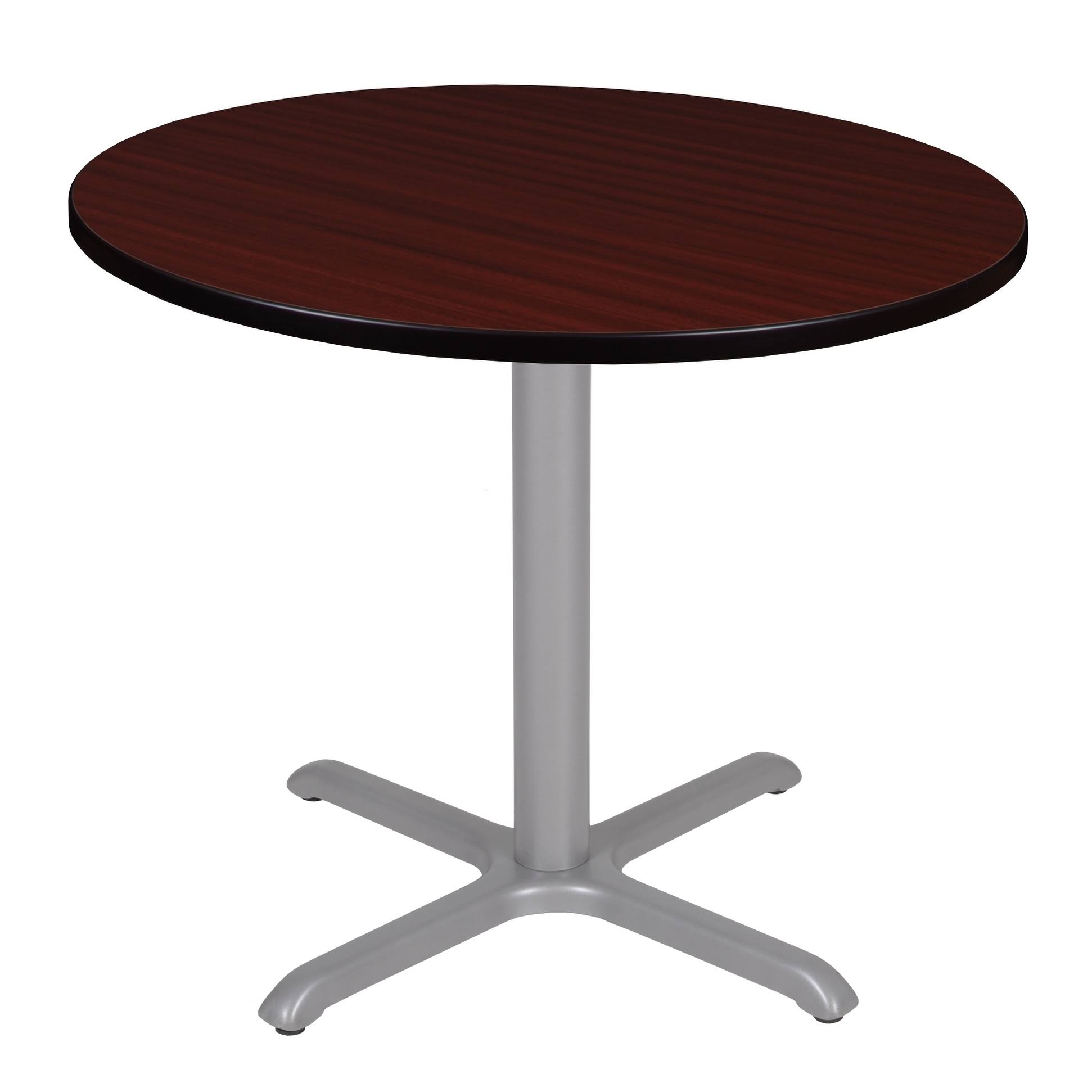 Regency Via 36x22 Round X-Base Table- Mahogany/Grey