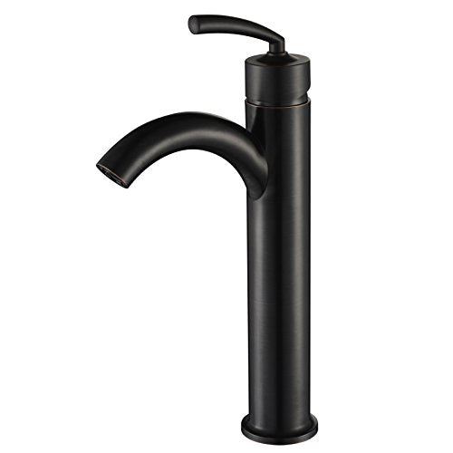 Tempered Glass Bathroom Vessel Sink & Oil Rubbed Bronze Faucet Combo