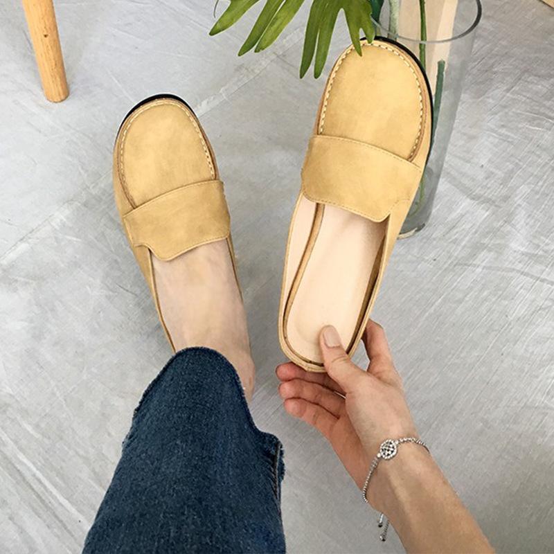 Women PU Slip On Panel Summer Flats Slippers Shoes
