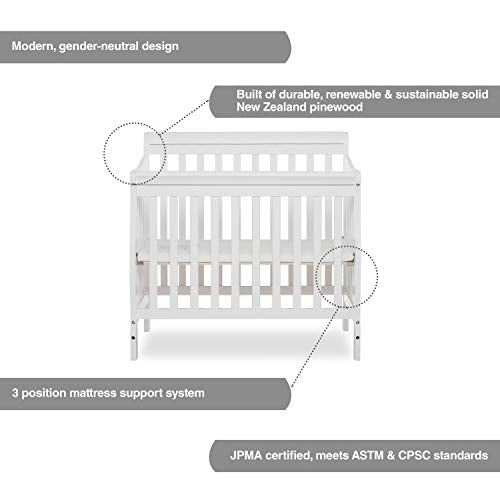 4-in-1 Convertible Mini Crib in White, Greenguard Gold Certified