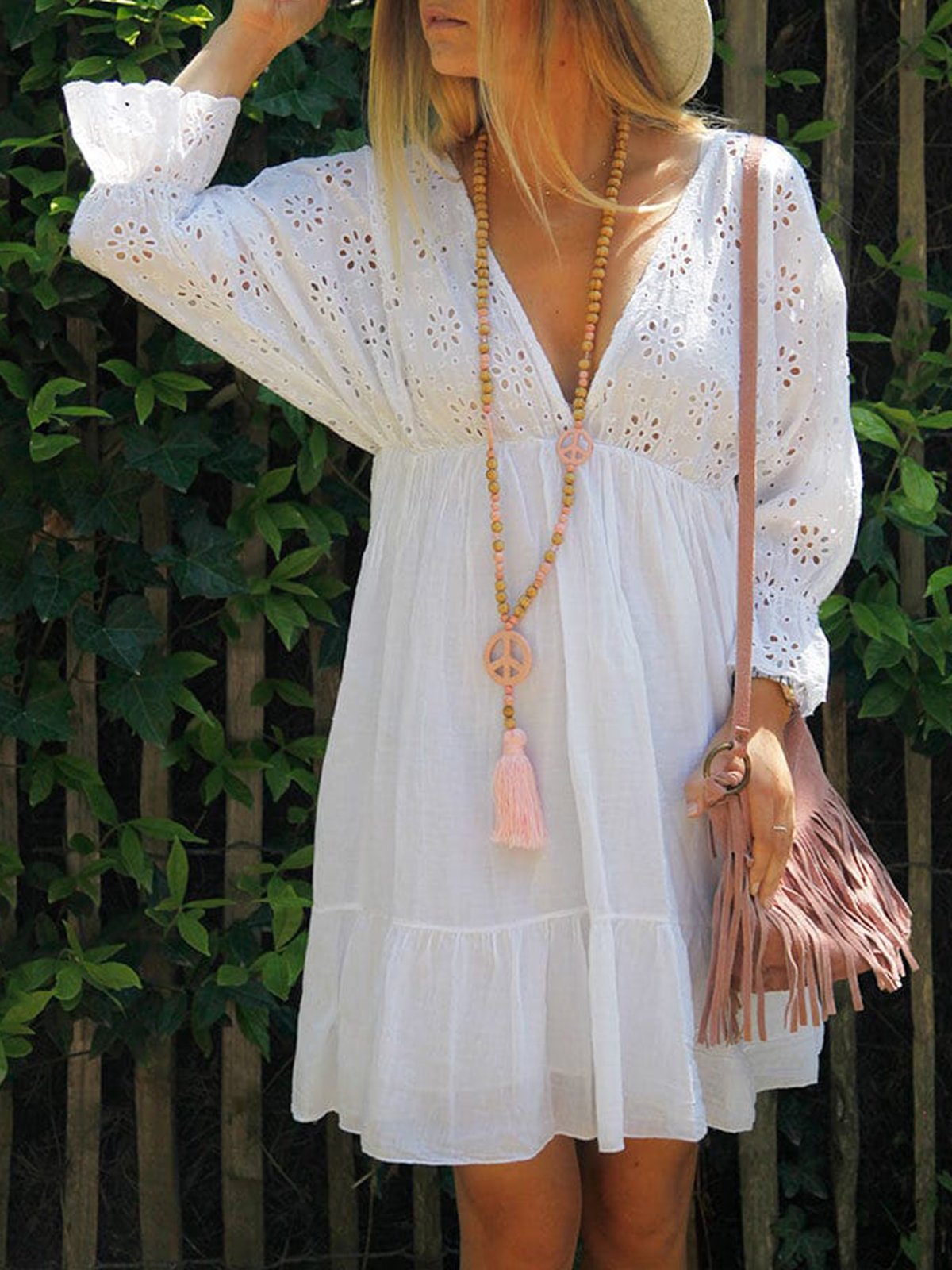 V Neck Long Sleeve Dresses