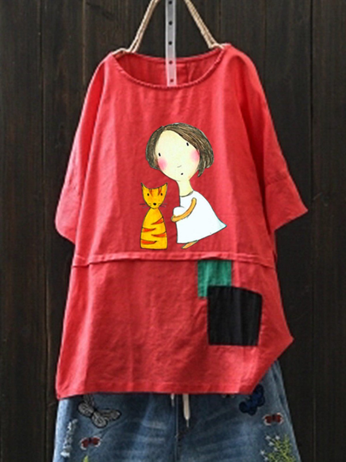 Casual Short Sleeve Round Neck Plus Size Tops