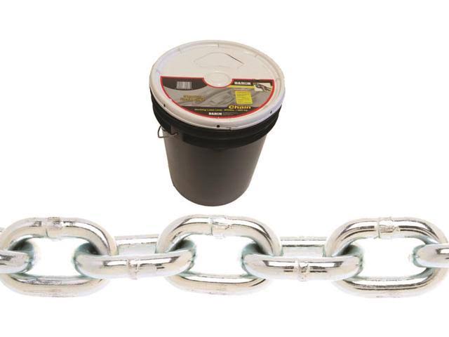 Baron Pc3038p Welded Proof Coil Chain, 3/8 in x 63 ft, 2650 lb, Steel