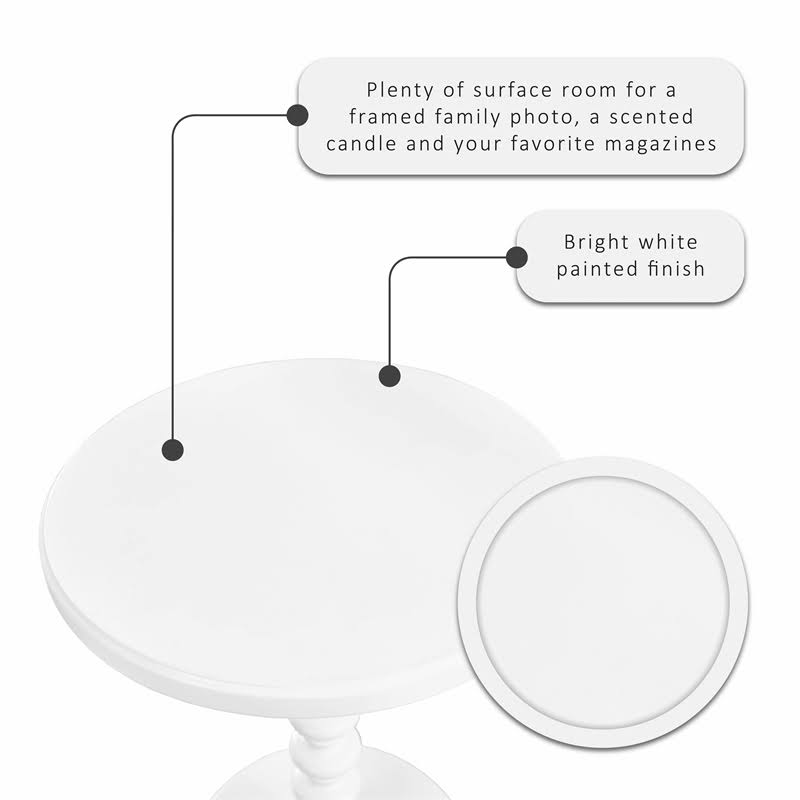 Powell Round Spindle Table (White)