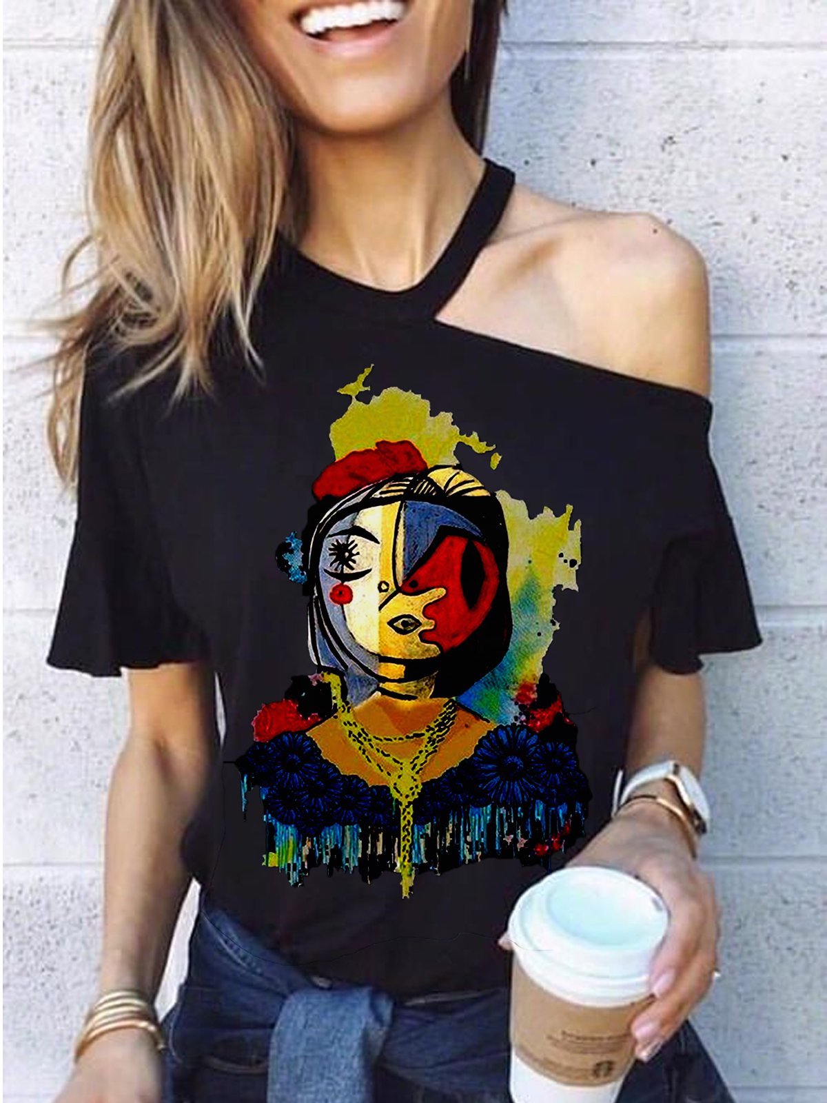 Black Short Sleeve Vintage Shirts & Tops