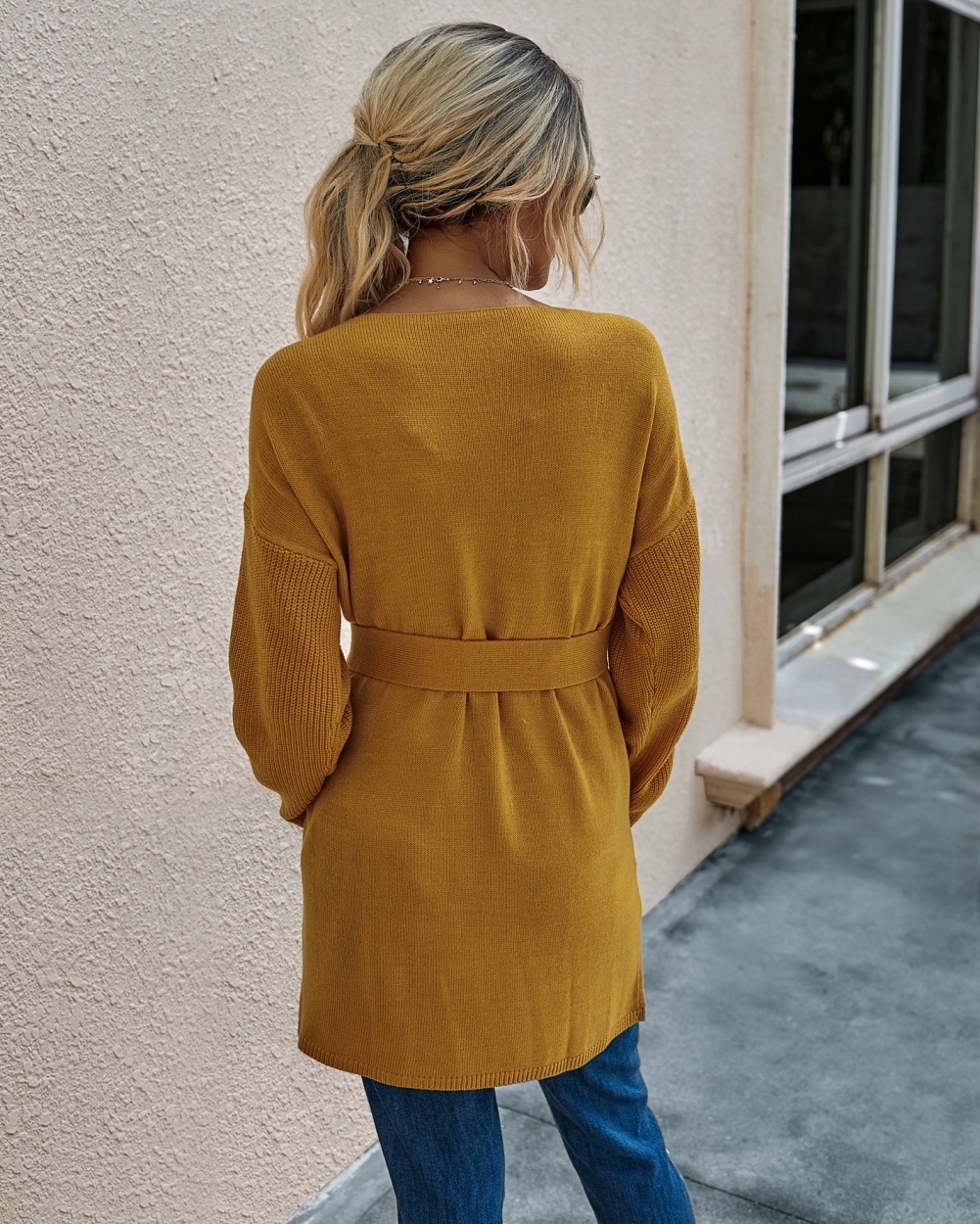 Falls Plain Pocket Cardigans with Belt