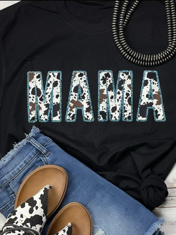 Crew Neck Casual Short Sleeve Cotton-Blend Shirts & Tops