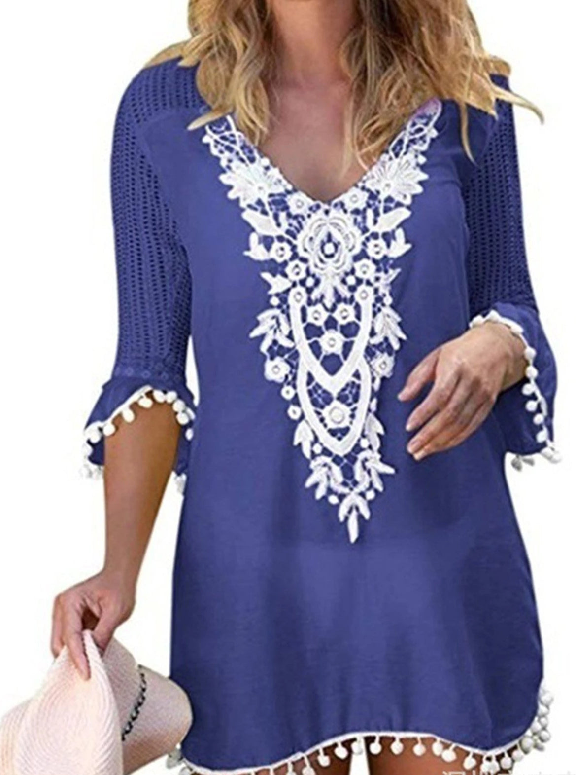 Women Casual Lace Tops Tunic Blouse Shirt