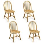 Giantex Wood Dining Chairs Set of 4, Windsor Chairs with Solid Wood Legs