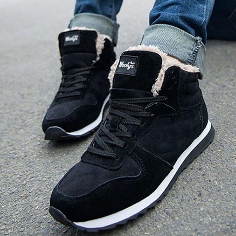 Women Keep Warm Plush Ankle Snow Work Boots Artificial Suede Booties