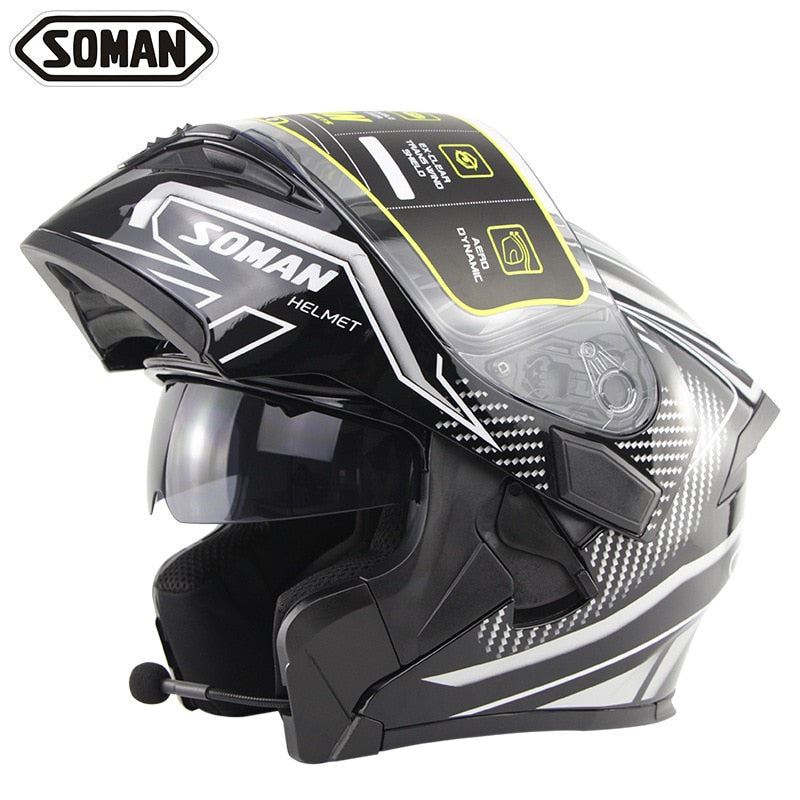 Motorcycle Dual-lens Open Helmet High-sound Quality Bluetooth Headset Men and Women Or Visor Lens Set Only