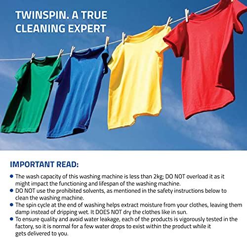 Tub Washing Machine w/Wash and Spin Cycle, Built-in Gravity Drain, 13lbs