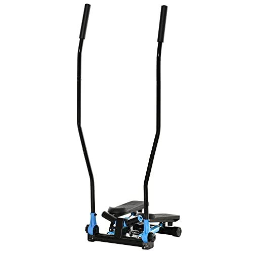 Soozier Twist Stair Stepper Machine with Rocking Handlebars, Cardio Climber Exercise Equipment with Hydraulic Resistance- Black & Blue