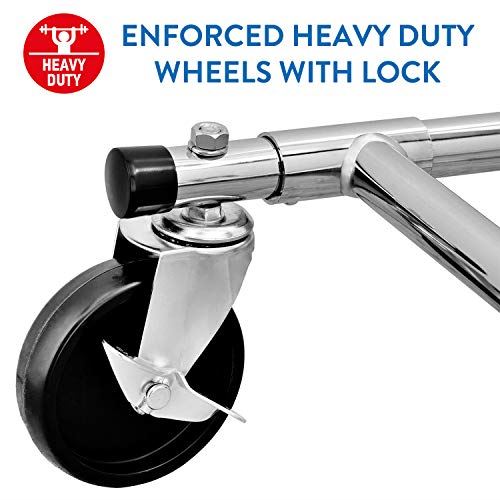 Adjustable Garment Rack Length 4-6ft, Height 4,7-5,5ft, with Chromed Steel