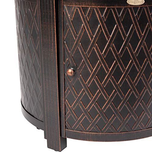 Fire Sense 62988 Wagner Aluminum Round LPG Fire 25000 BTU Pit Table �C Antique Bronze Finish