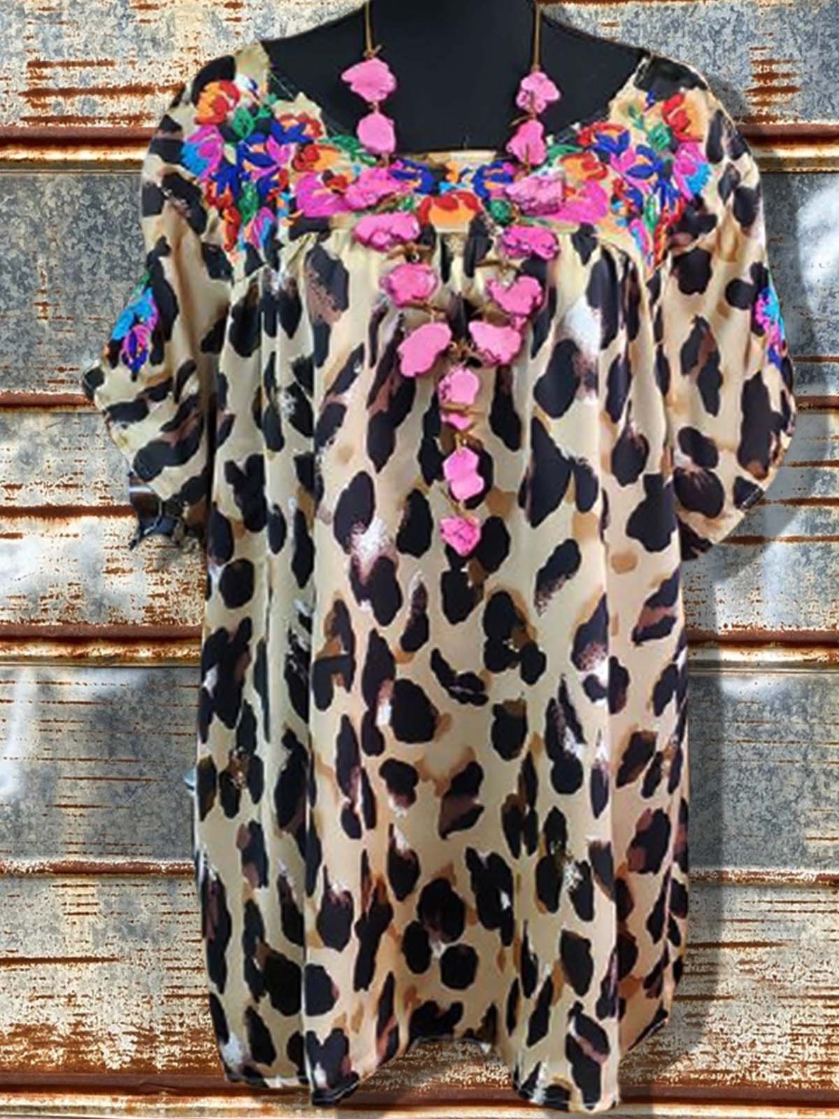 Printed Short Sleeve Vintage Shirts & Tops