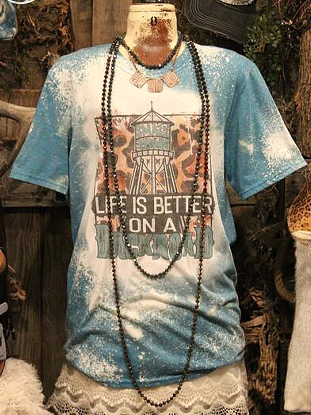 Casual Ombre/tie-Dye Short Sleeve Shirts & Tops