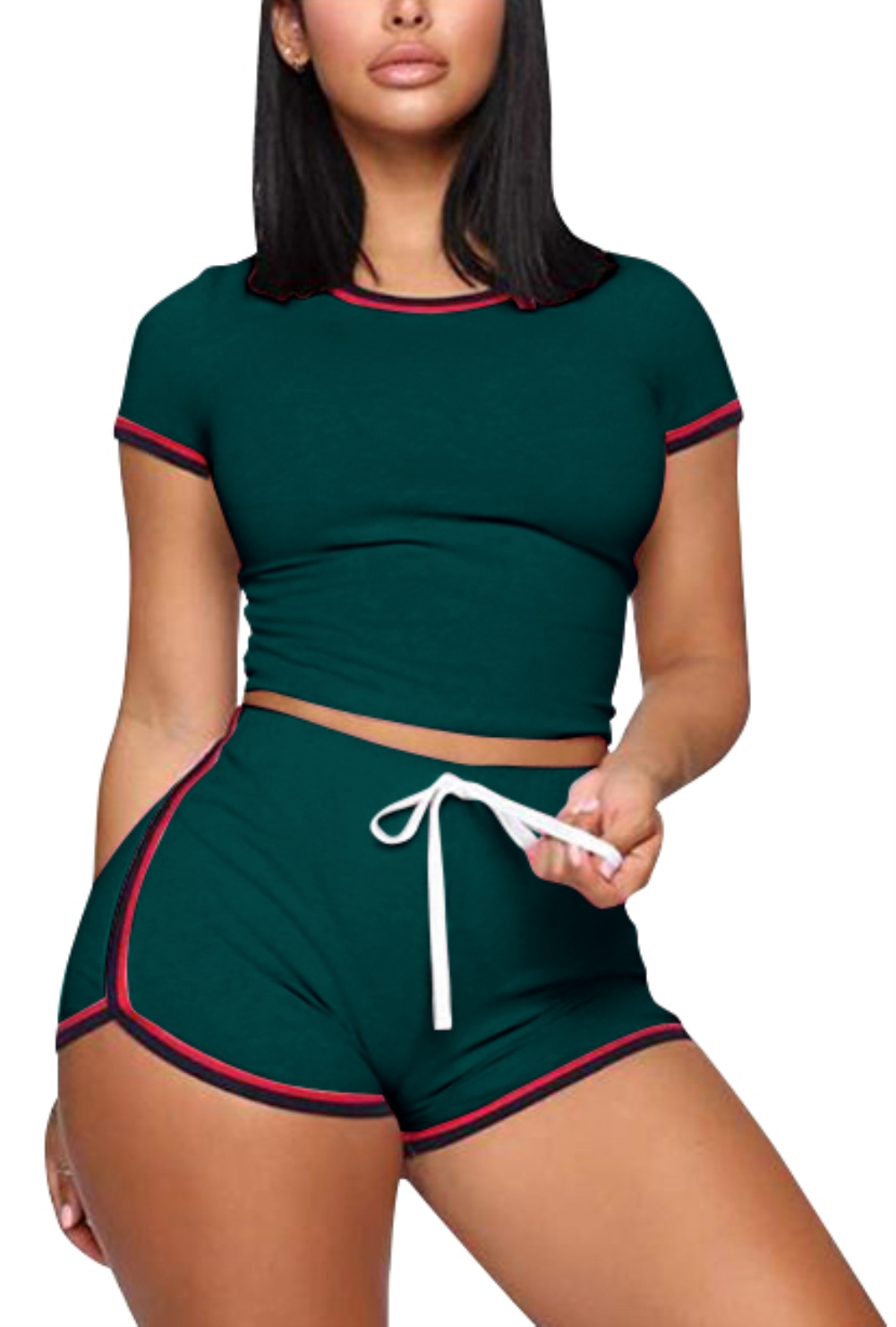 Summer Sports Two Piece Biker Shorts Set