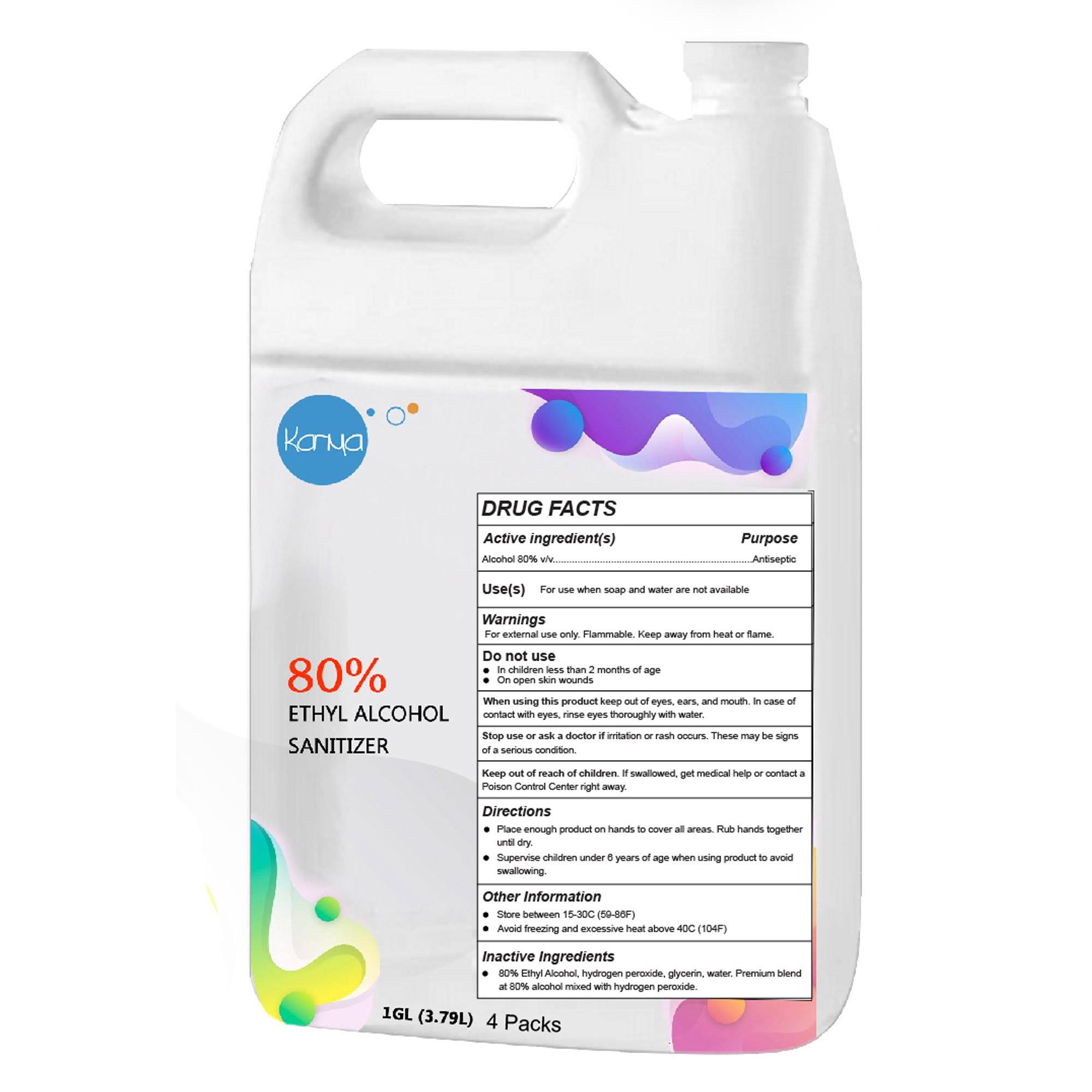 Karma Bulk Liquid Refill Hand Sanitizer - 4 Pack of 1 Gallon