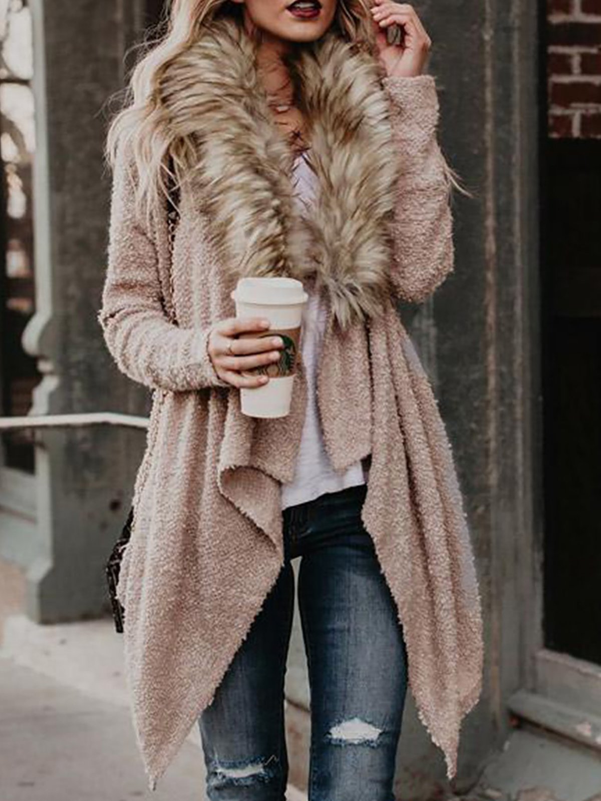 Paneled Elegant Solid Shawl Collar Quilted Coat