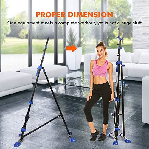 Plohee Vertical Climber Machine Home Gym Exercise Folding Climbing Machine Fitness Stepper (Black)