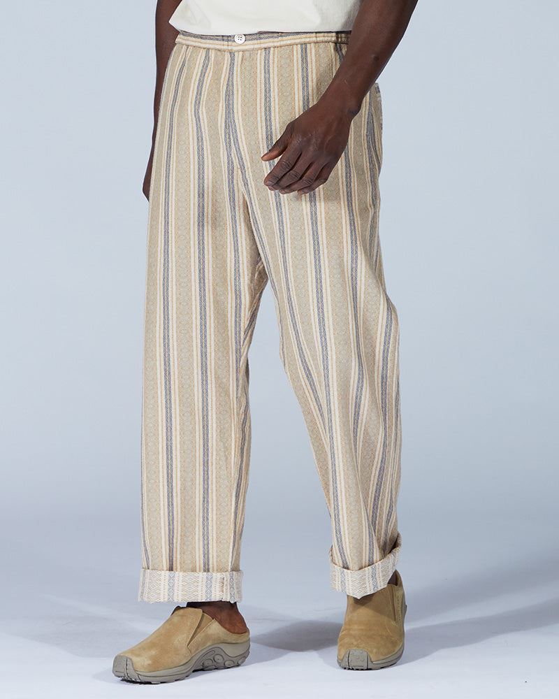 Cotton Linen Dobby Stripe Easy Pants