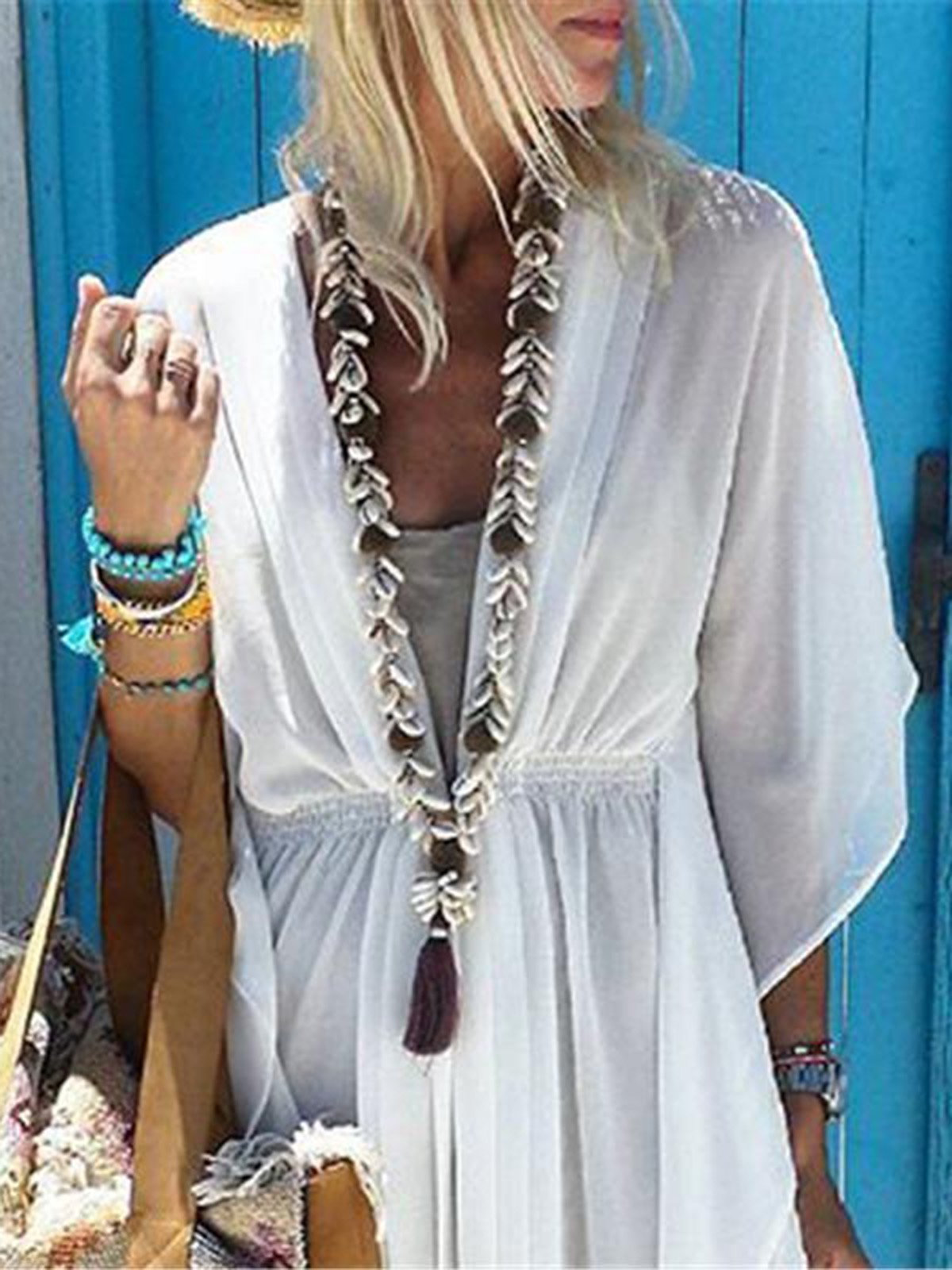 Asymmetric Beach Gathered Women Summer Mini Dresses