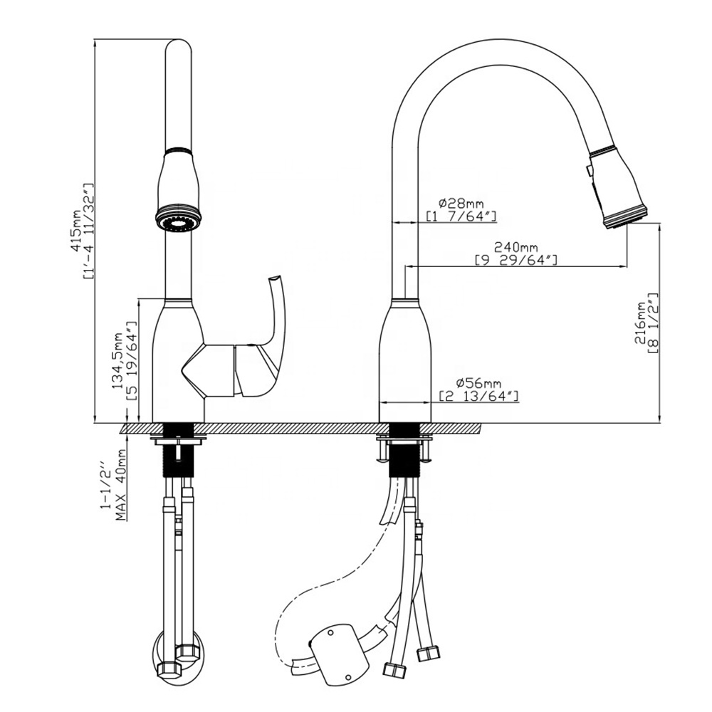 Fashion high repurchase design single handle pull out kitchen sink mixer faucet tap