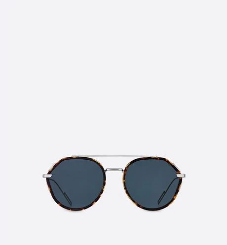 Dior0219S Brown Tortoiseshell-Effect Rounded Sunglasses