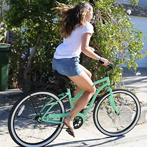 sixthreezero Around The Block Women’s Electric Bicycle, 7-Speed Beach Cruiser Ebike