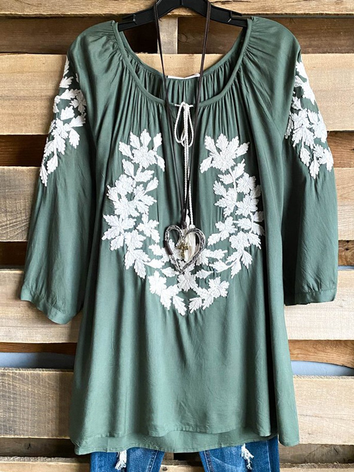 Shift Crew Neck Vintage Shirts & Tops