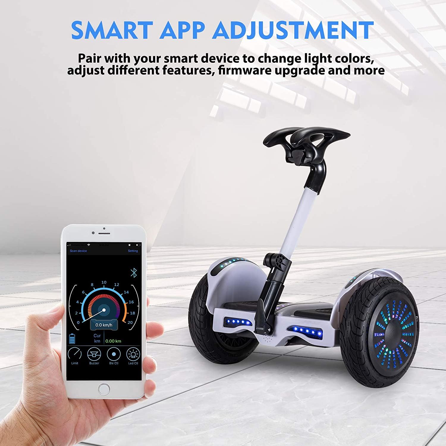 Bluetooth App Management 10��� Tires Smart Self-Balancing Electric Scooter
