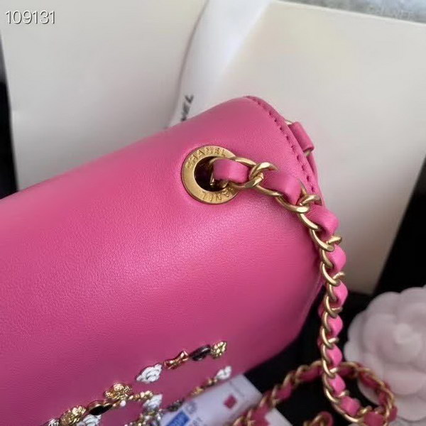 【原版皮】香奈儿/Chanel 手工系列肩背包，各种元素铆钉镶嵌成的双C标志，选用细腻羊皮，内里质感金属牛皮