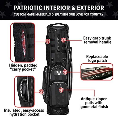 Subtle Patriot Covert 15 Club Golf Stand Bag 5 Way Top, Fully Lined Dividers, Snap-On