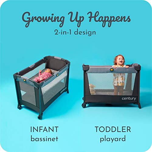 Century Travel On 2-in-1 Compact Playard with Bassinet