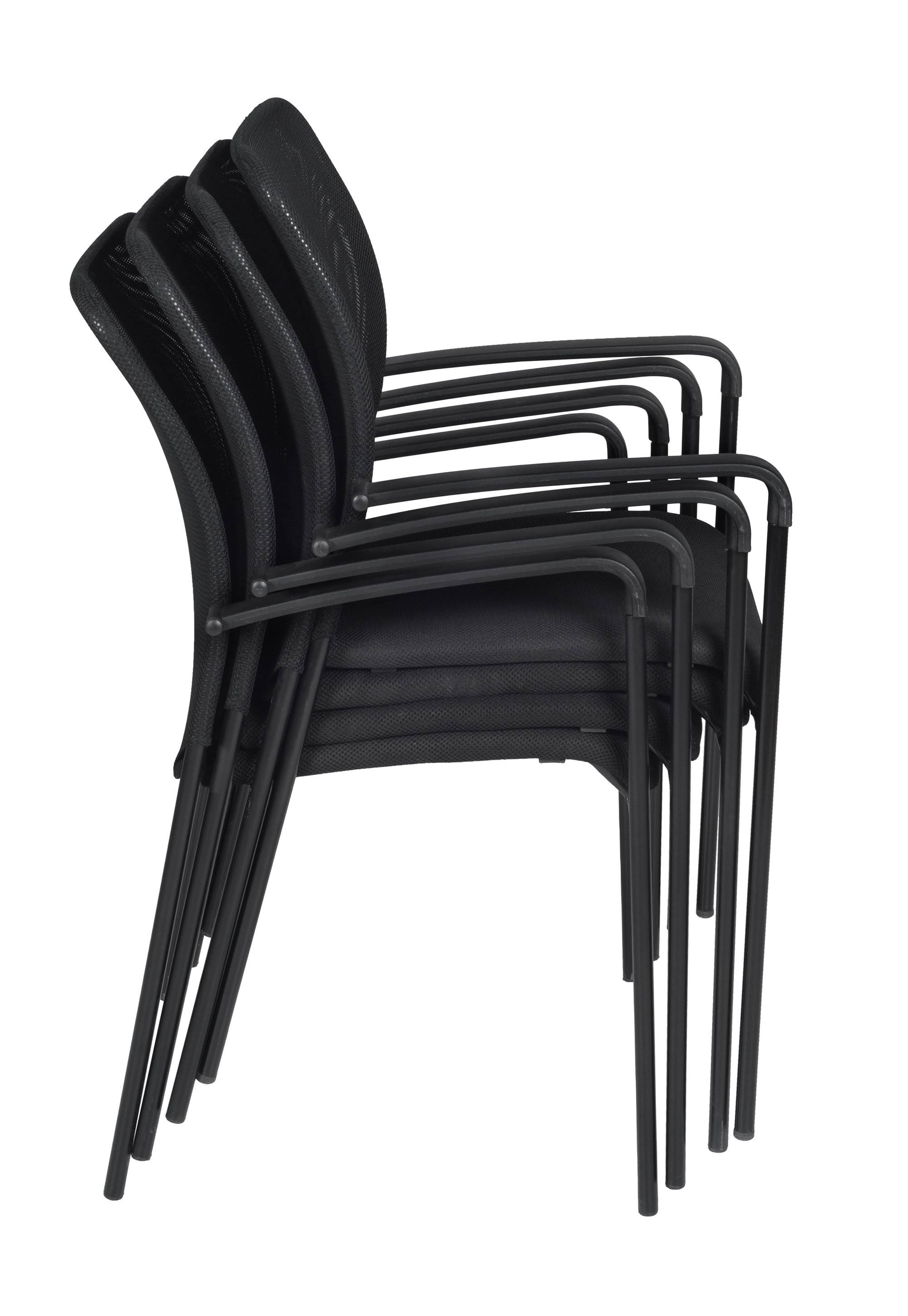 Regency 60x22 x 24x22 Kee Training Table- Mocha Walnut/ Chrome 2 Mario Stack Chairs- Black