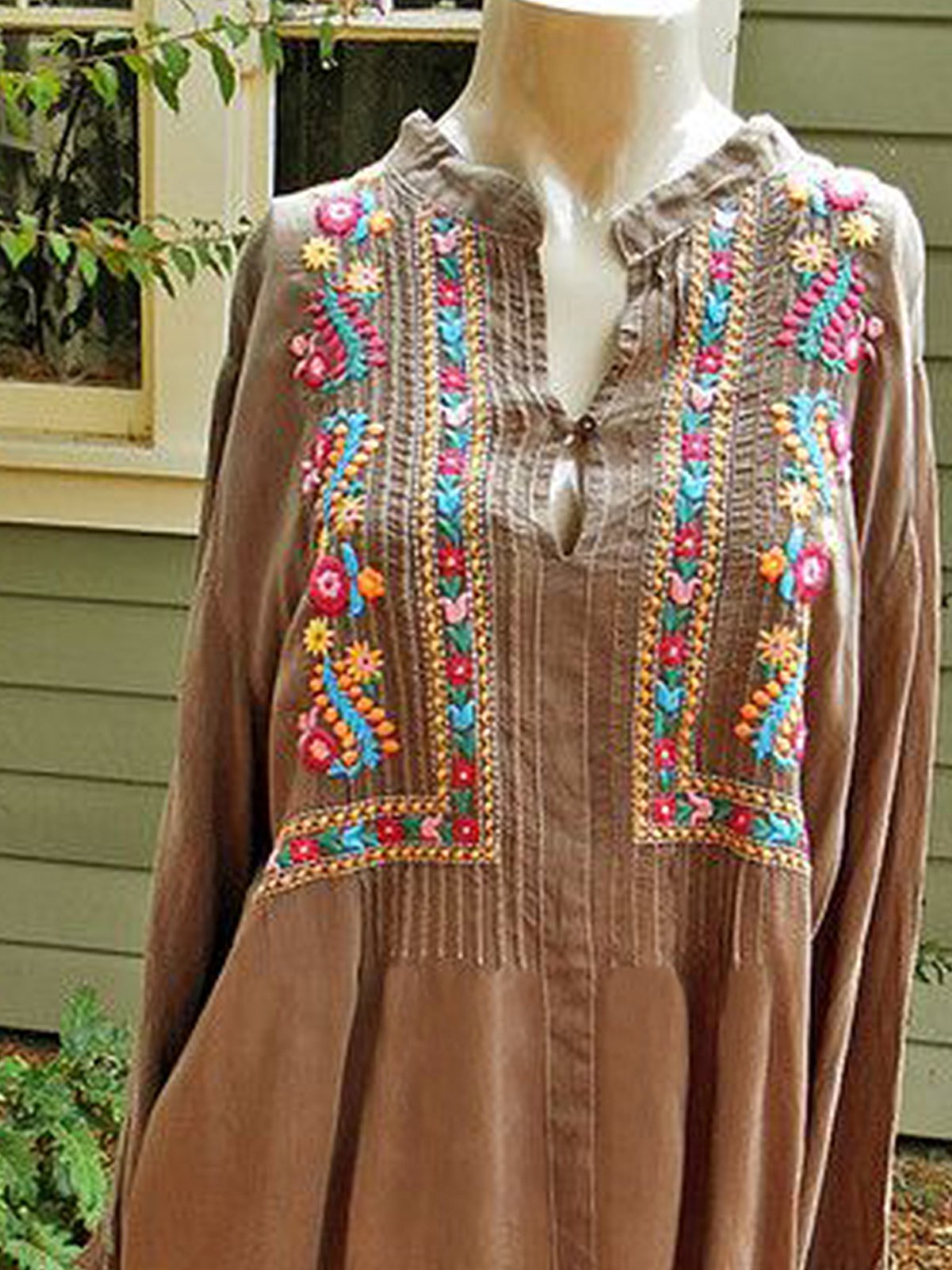 Vintage Printed Long Sleeve Shirts & Tops