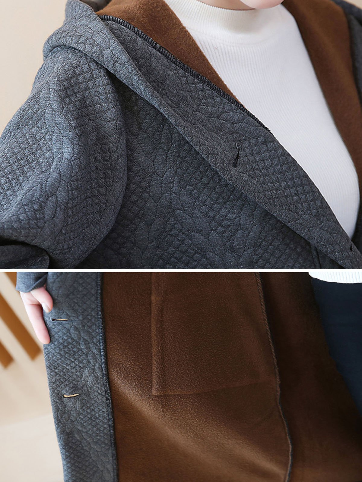 Thickened Plus Size  Appliqued Coats