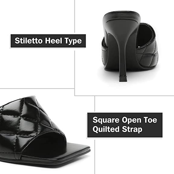 katliu Women��s Square Open Toe Heeled Sandals