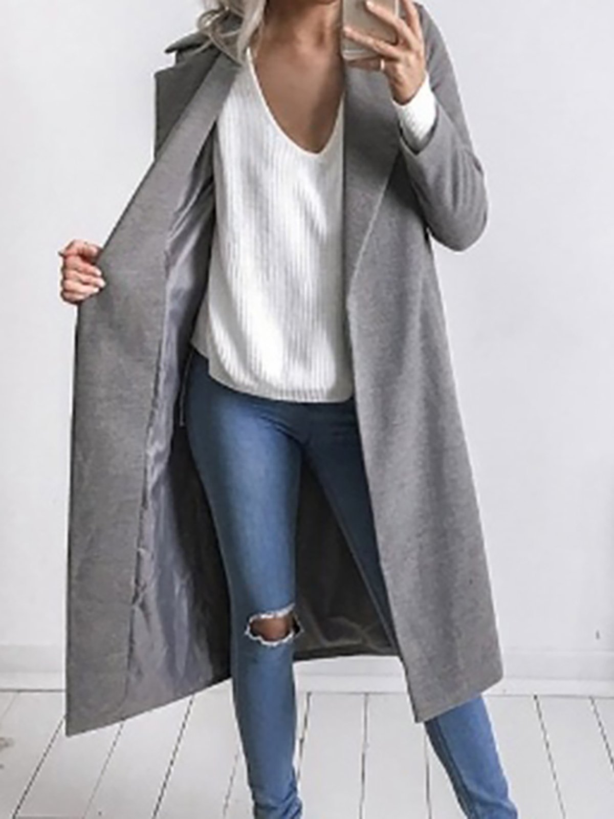 Shawl Collar Polyester Elegant Solid Blazer