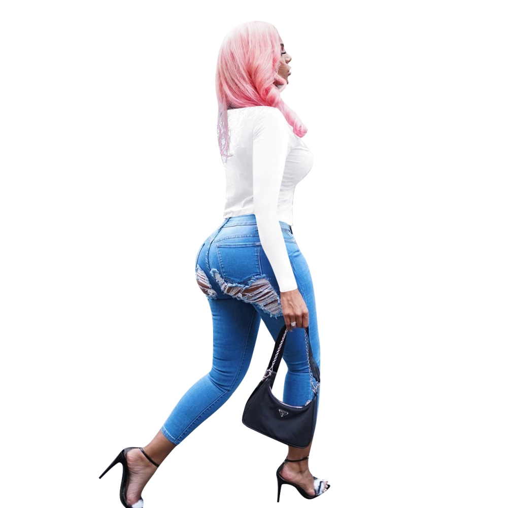 Autumn Front Slit Print Crop Top