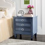Safavieh Collection Kira Navy Nightstand with 3-Drawer for Home