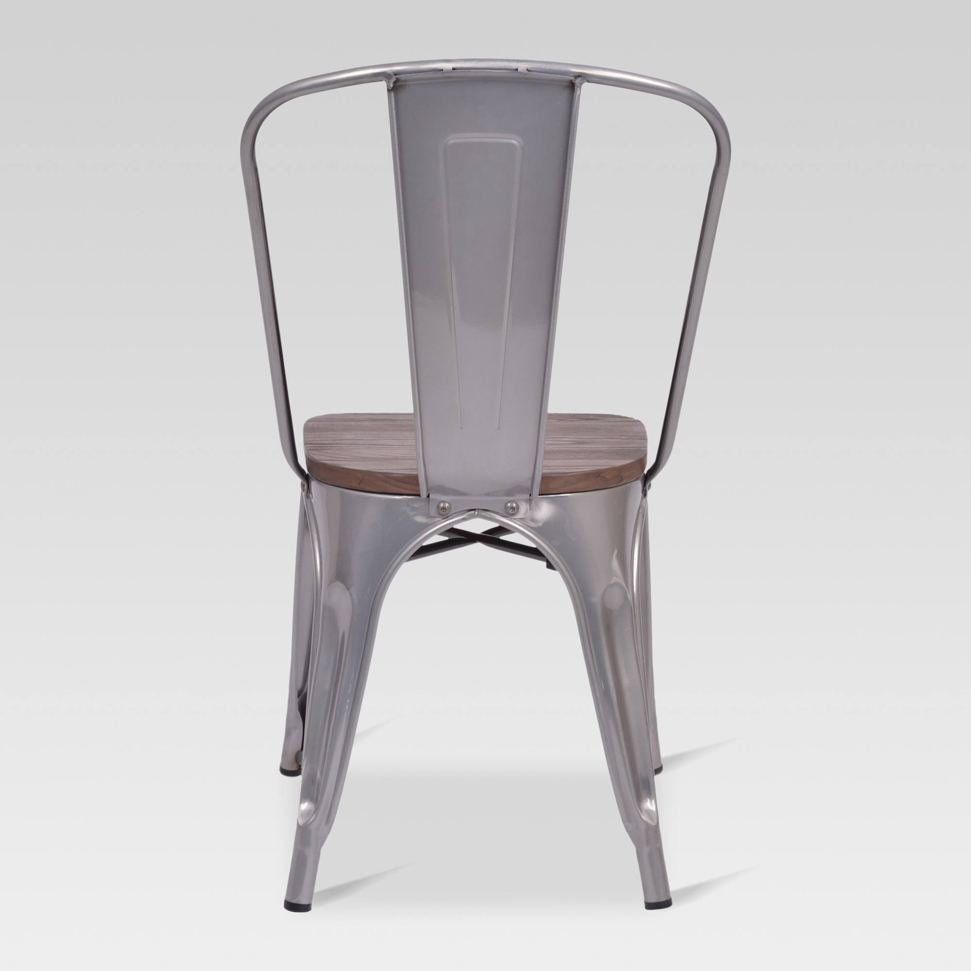 Threshold Carlisle High Back Metal Dining Chair with Wood Seat - Natural Metal (Set of 2)