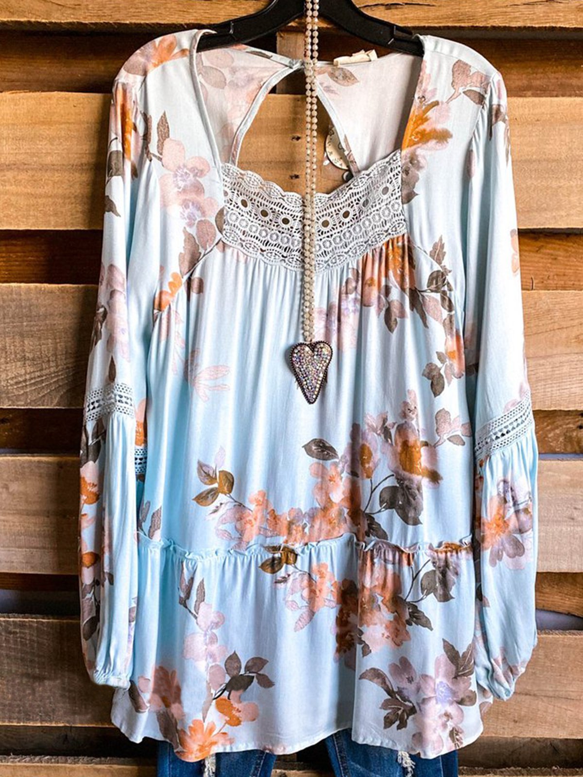 Square Neck Shift Vintage Shirts & Tops