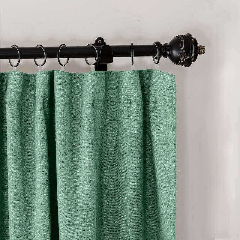 CUSTOM Olive Mint Luxury Textured Faux Linen Curtain