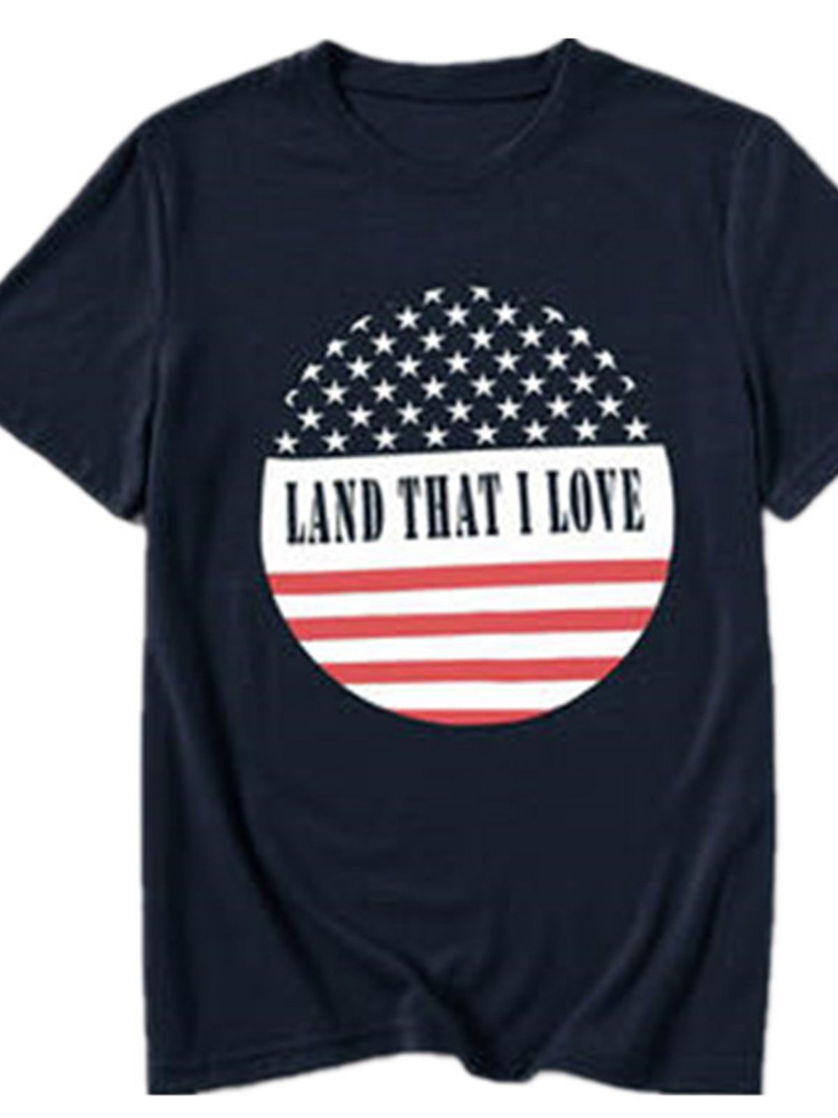 Purplish Blue Cotton-Blend Round Neck Casual Printed Shirts & Tops